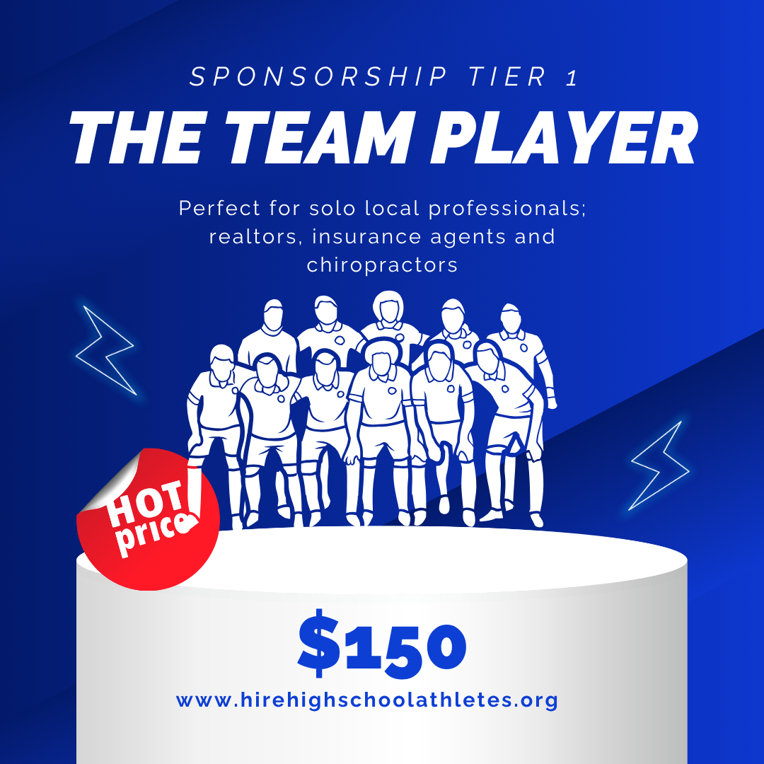 Tier 1 Sponsorship Package: The Team Player $150